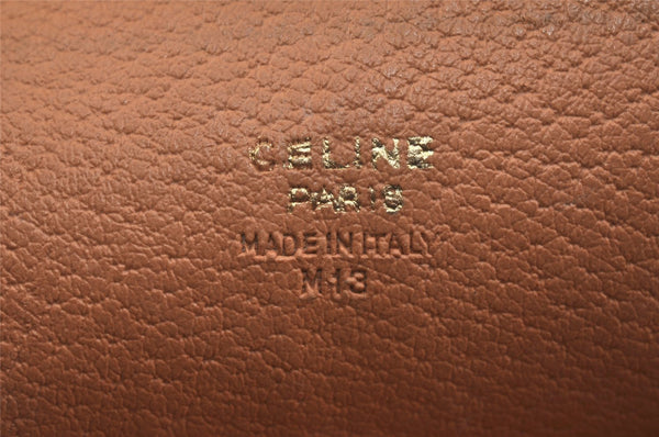 Authentic CELINE Macadam Blason Pattern Clutch Hand Bag PVC Leather Brown 3263K