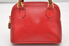 Authentic GUCCI Bamboo 2way Hand Shoulder Bag Purse Leather Red Junk 3264K
