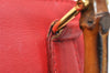 Authentic GUCCI Bamboo 2way Hand Shoulder Bag Purse Leather Red Junk 3264K