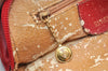Authentic GUCCI Bamboo 2way Hand Shoulder Bag Purse Leather Red Junk 3264K