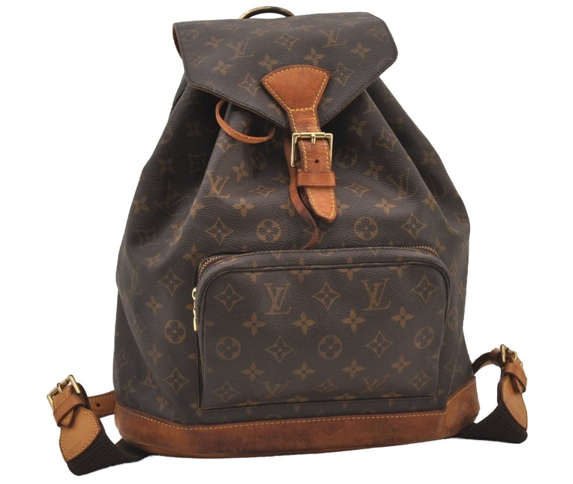Authentic Louis Vuitton Monogram Montsouris GM Backpack M51135 LV 3267J