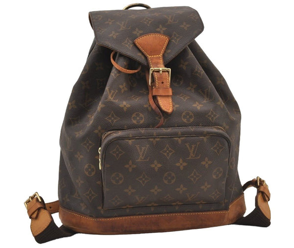 Authentic Louis Vuitton Monogram Montsouris GM Backpack M51135 LV 3267J