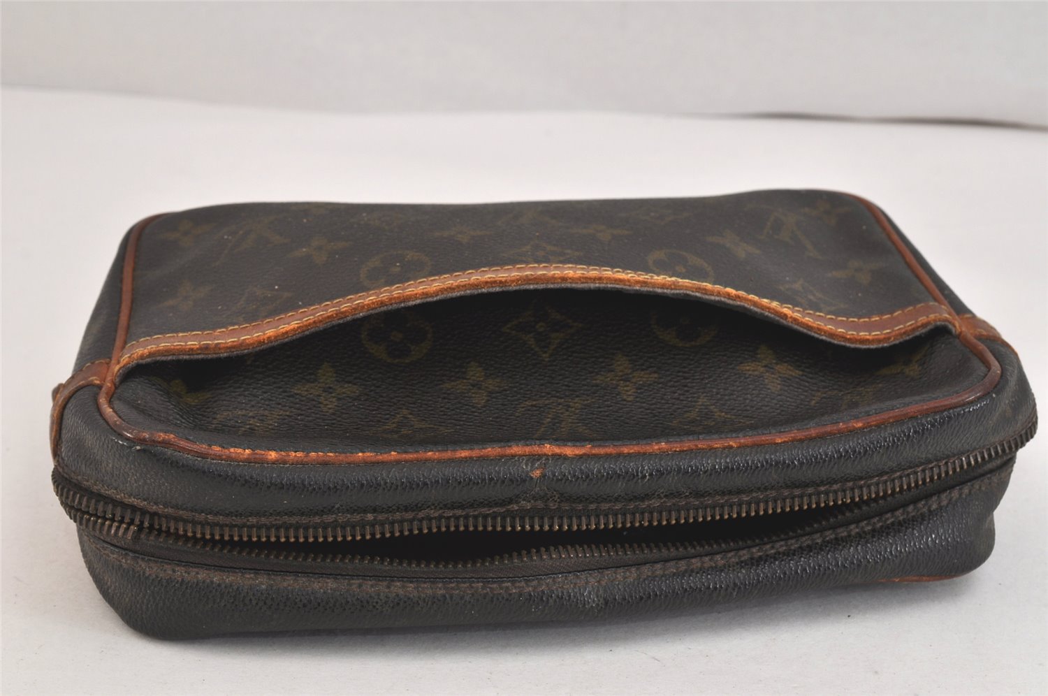 Authentic Louis Vuitton Monogram Compiegne 23 Clutch Hand Bag M51847 Junk 3267K