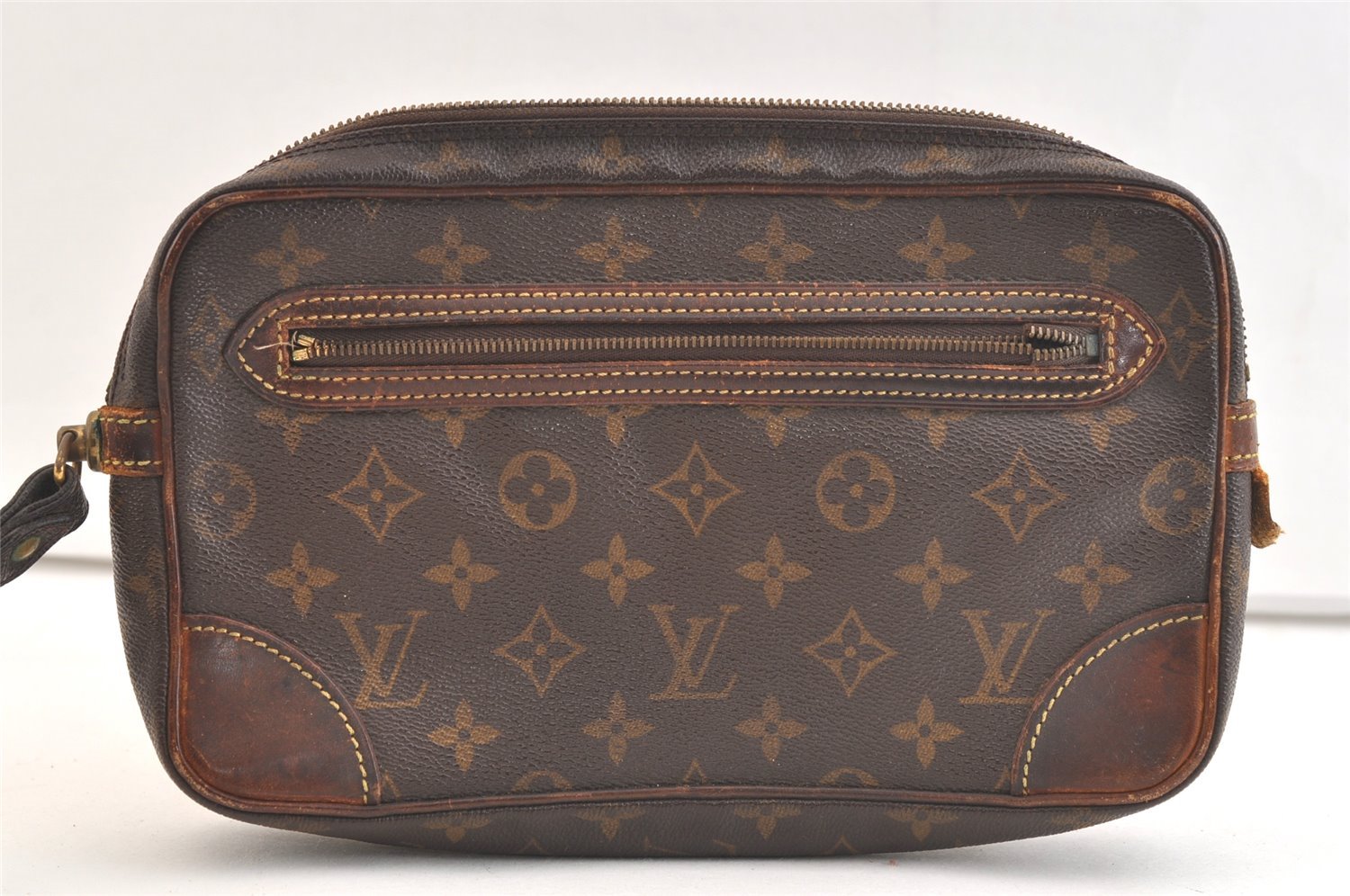 Authentic Louis Vuitton Monogram Marly Dragonne GM M51825 Clutch Bag Junk 3268K