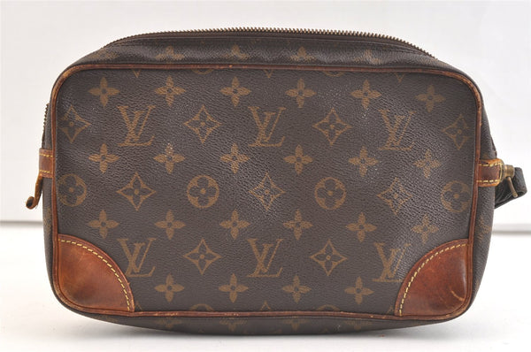 Authentic Louis Vuitton Monogram Marly Dragonne GM M51825 Clutch Bag Junk 3268K