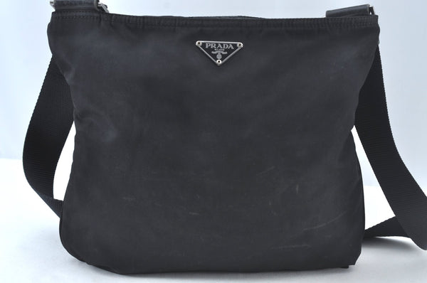 Authentic PRADA Nylon Tessuto Leather Shoulder Cross Body Bag Purse Black 3269I