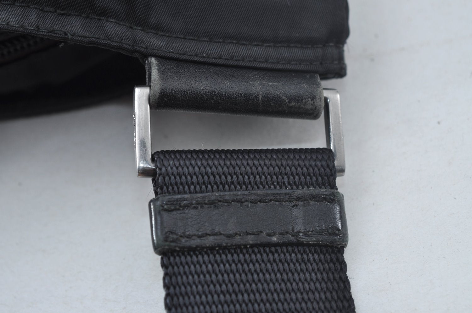 Authentic PRADA Nylon Tessuto Leather Shoulder Cross Body Bag Purse Black 3269I