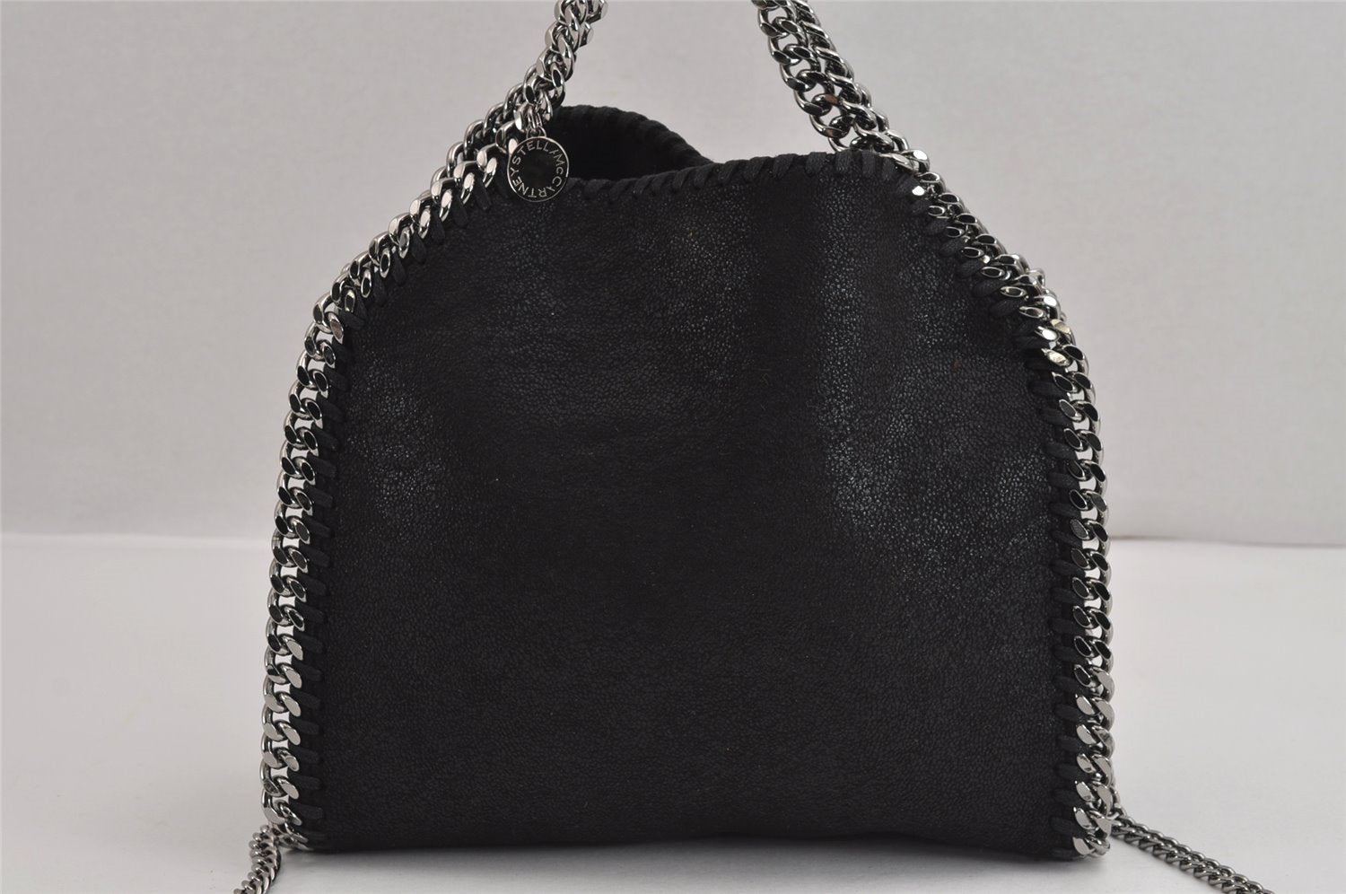 Authentic Stella McCartney Falabella Mini Shoulder Hand Bag Leather Black 3270J