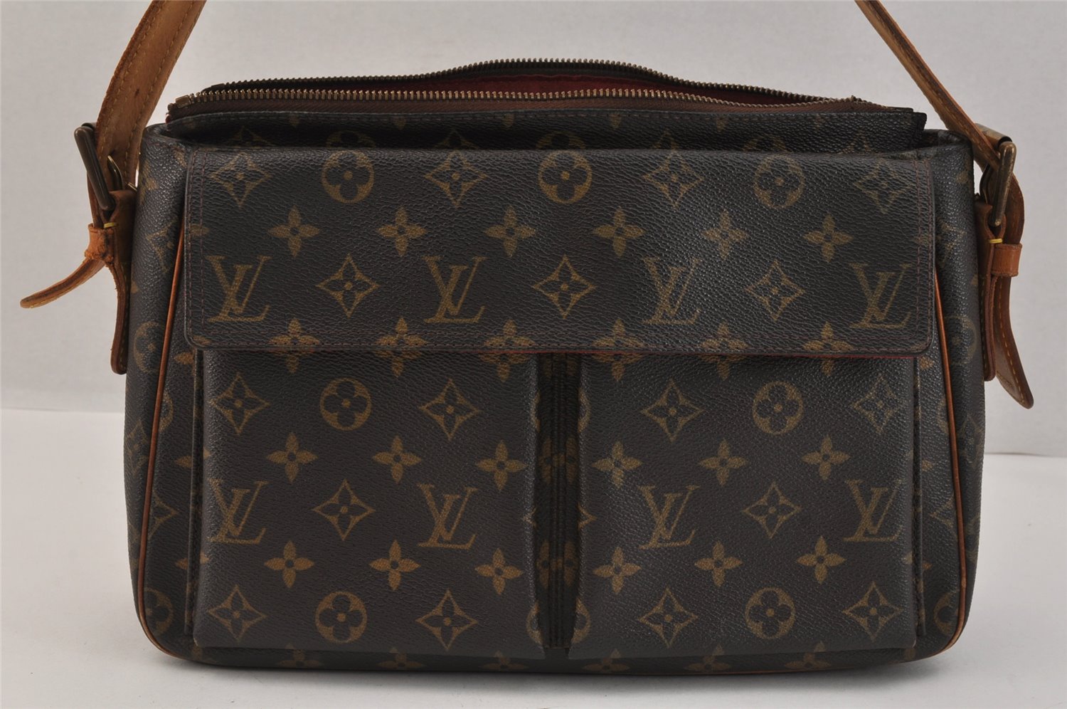 Authentic Louis Vuitton Monogram Viva Cite GM Shoulder Bag M51163 LV Junk 3270K