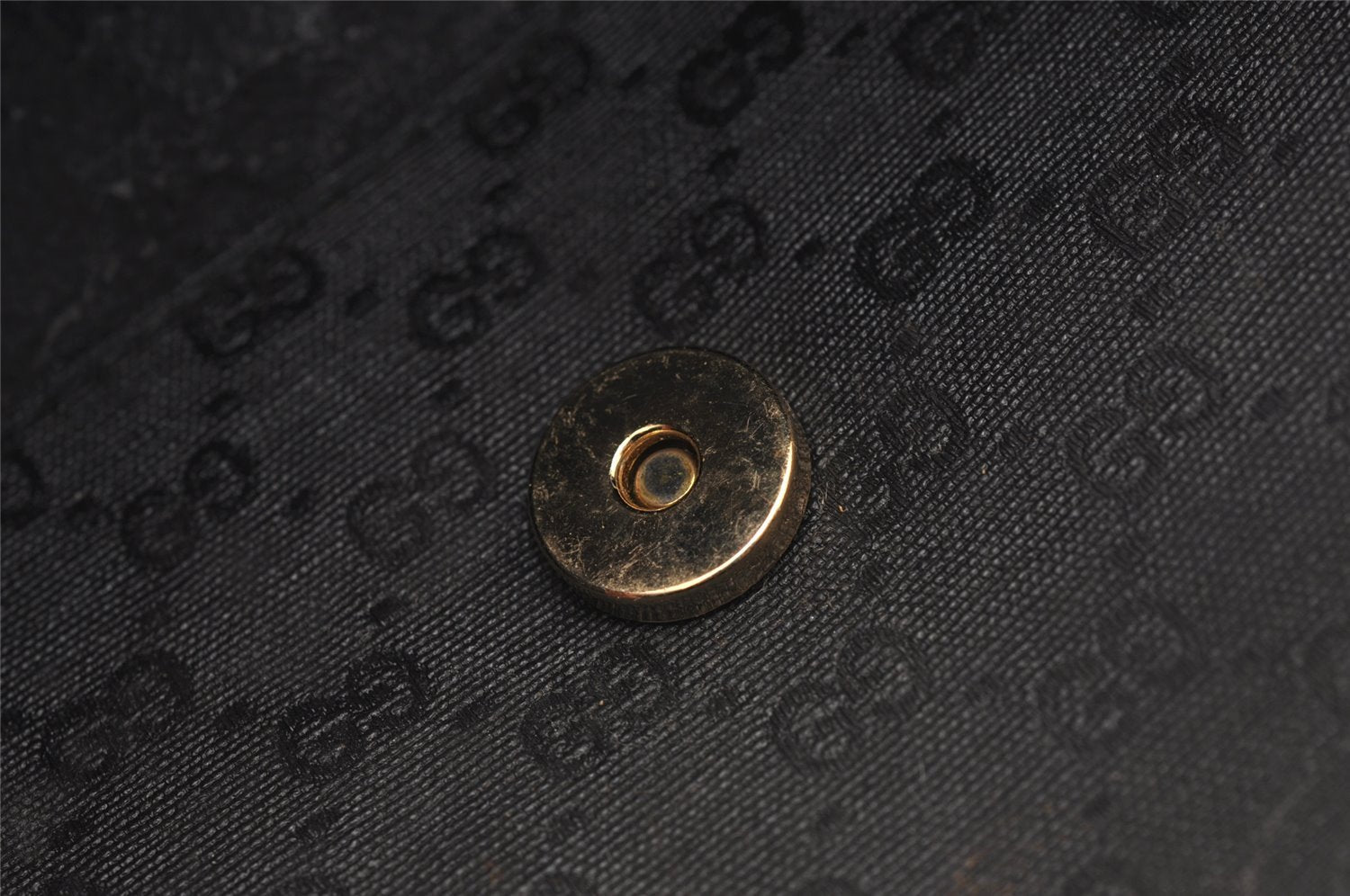 Authentic GUCCI Micro GG PVC Leather Shoulder Cross Body Bag Black Junk 3271I