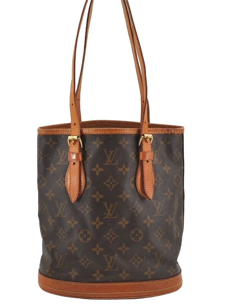 Authentic Louis Vuitton Monogram Bucket PM Shoulder Tote Bag M42238 Junk 3273J