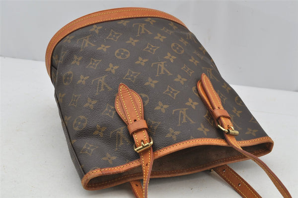 Authentic Louis Vuitton Monogram Bucket PM Shoulder Tote Bag M42238 Junk 3273J