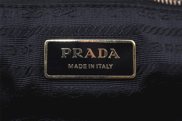 Authentic PRADA Nylon Tessuto Saffiano Leather Shoulder Tote Bag Black 3276I