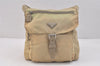 Authentic PRADA Nylon Tessuto Leather Shoulder Cross Body Bag Beige 3277K