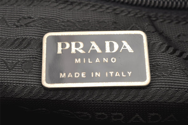 Auth PRADA VIAGIO Nylon Tessuto Saffiano Leather Shoulder Bag V166 Black 3281I