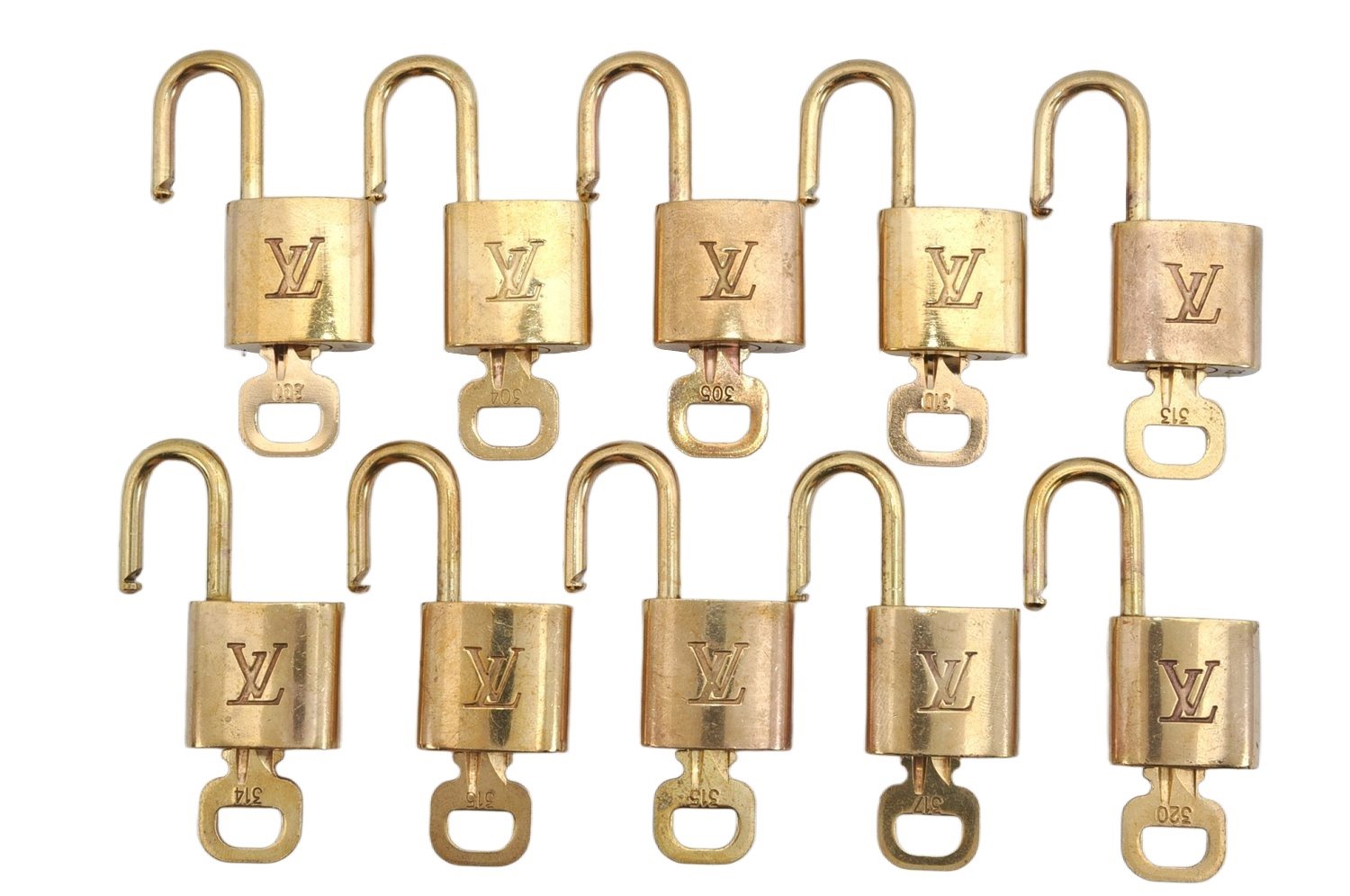 Authentic Louis Vuitton Padlock & Keys 10Set LV 3282K