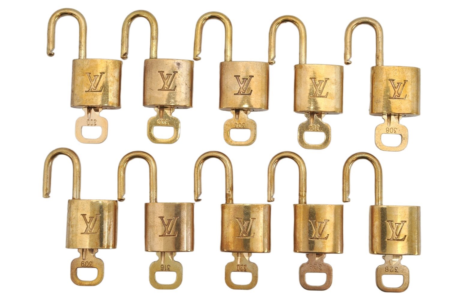 Authentic Louis Vuitton Padlock & Keys 10Set LV 3284K