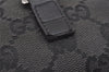 Authentic GUCCI Vintage Waist Body Bag Purse GG Canvas Leather 92543 Black 3285I