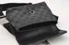 Authentic GUCCI Vintage Waist Body Bag Purse GG Canvas Leather 92543 Black 3285I