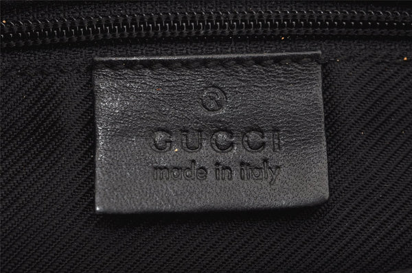 Authentic GUCCI Vintage Waist Body Bag Purse GG Canvas Leather 92543 Black 3285I