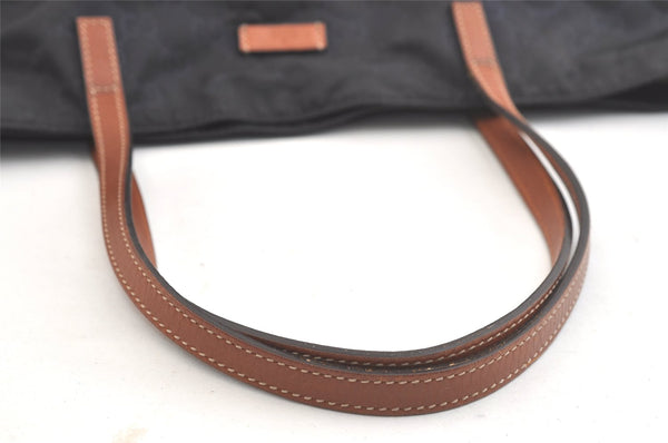 Authentic GUCCI Shoulder Tote Bag GG Nylon Leather 295252 Navy Junk 3285K