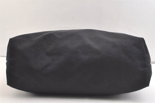 Authentic GUCCI Shoulder Tote Bag GG Nylon Leather 295252 Navy Junk 3285K