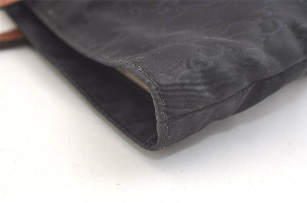 Authentic GUCCI Shoulder Tote Bag GG Nylon Leather 295252 Navy Junk 3285K