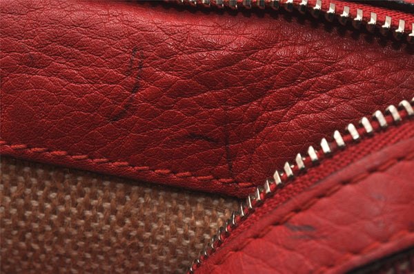 Authentic GUCCI Bamboo Daily 2Way Hand Shoulder Bag Leather 370880 Red 3287I