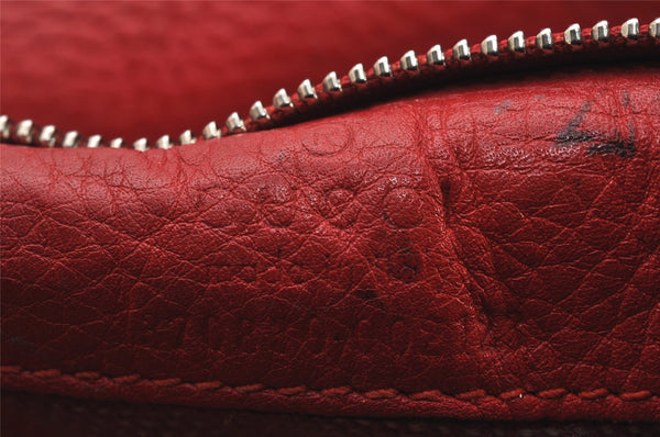 Authentic GUCCI Bamboo Daily 2Way Hand Shoulder Bag Leather 370880 Red 3287I