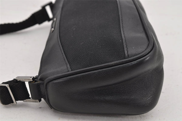 Authentic GUCCI Vintage Hand Bag Pouch Purse Canvas Leather 92820 Black 3287K