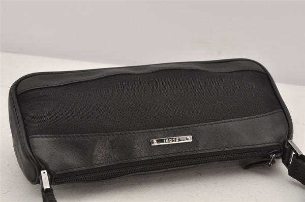 Authentic GUCCI Vintage Hand Bag Pouch Purse Canvas Leather 92820 Black 3287K