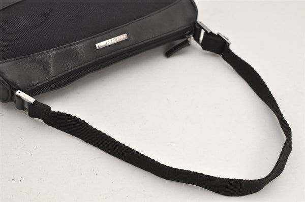 Authentic GUCCI Vintage Hand Bag Pouch Purse Canvas Leather 92820 Black 3287K
