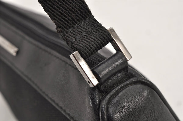 Authentic GUCCI Vintage Hand Bag Pouch Purse Canvas Leather 92820 Black 3287K