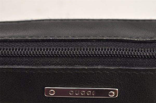 Authentic GUCCI Vintage Hand Bag Pouch Purse Canvas Leather 92820 Black 3287K