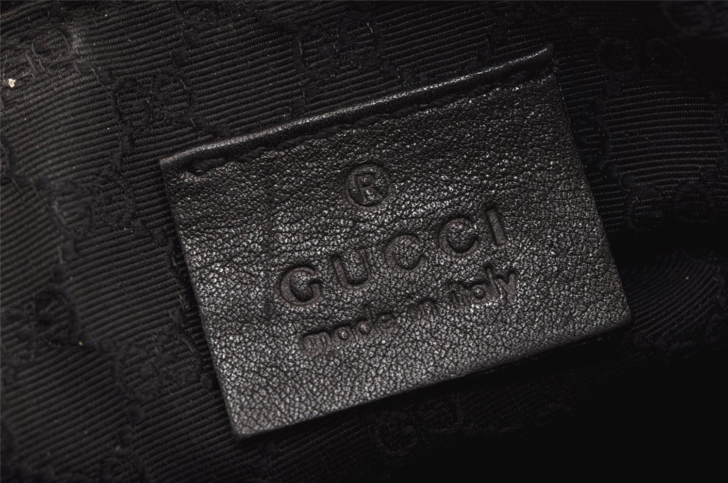 Authentic GUCCI Vintage Hand Bag Pouch Purse Canvas Leather 92820 Black 3287K