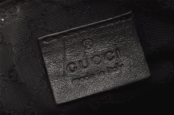 Authentic GUCCI Vintage Hand Bag Pouch Purse Canvas Leather 92820 Black 3287K