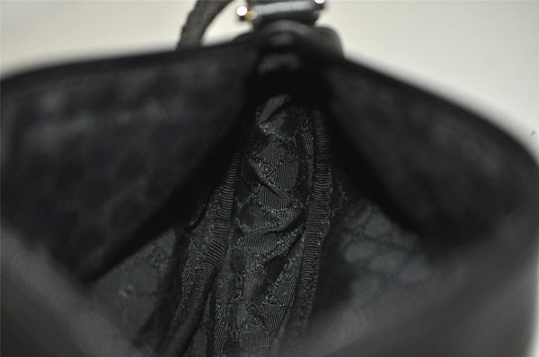 Authentic GUCCI Vintage Hand Bag Pouch Purse Canvas Leather 92820 Black 3287K