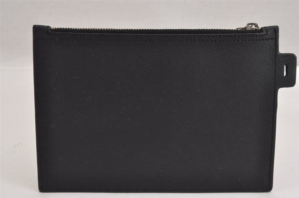 Authentic SAINT LAURENT Vintage Clutch Bag Pouch Purse Leather Black 3289J