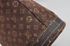 Auth Louis Vuitton Monogram Mini Lin Bucket PM Shoulder Bag M95226 Brown 3289K