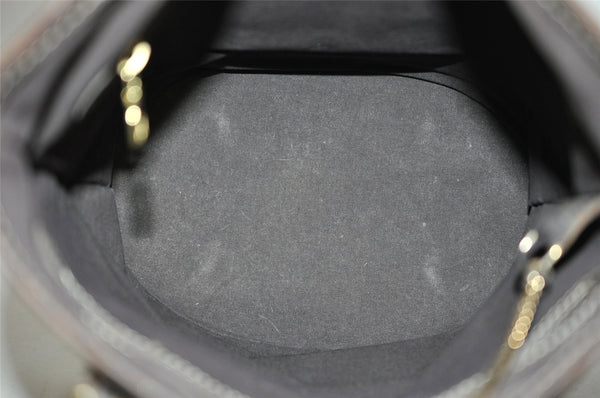 Auth Louis Vuitton Monogram Mini Lin Bucket PM Shoulder Bag M95226 Brown 3289K