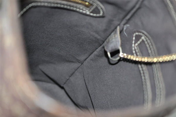 Auth Louis Vuitton Monogram Mini Lin Bucket PM Shoulder Bag M95226 Brown 3289K