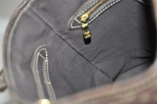 Auth Louis Vuitton Monogram Mini Lin Bucket PM Shoulder Bag M95226 Brown 3289K