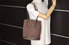 Auth Louis Vuitton Monogram Mini Lin Bucket PM Shoulder Bag M95226 Brown 3289K