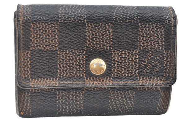 Authentic Louis Vuitton Damier Porte Monnaie Plat Coin Purse N61930 LV 3290H