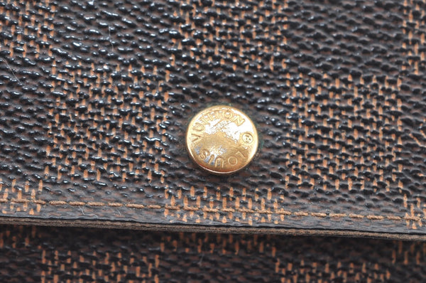 Authentic Louis Vuitton Damier Porte Monnaie Plat Coin Purse N61930 LV 3290H