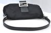Authentic FENDI Mamma Baguette Shoulder Hand Bag Jersey Leather Black Junk 3290I