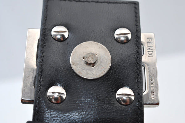 Authentic FENDI Mamma Baguette Shoulder Hand Bag Jersey Leather Black Junk 3290I