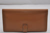 Authentic HERMES Vintage Bearn Classic Leather Long Wallet Purse Brown 3290J