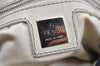 Authentic FENDI Mamma Baguette Shoulder Bag Purse Knit Leather Navy Blue 3291I