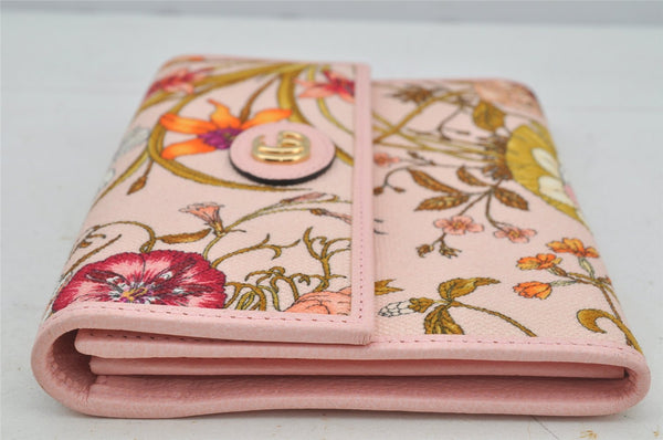 Authentic GUCCI Flora Clutch Hand Bag Pouch Canvas Leather 577350 Pink 3291J